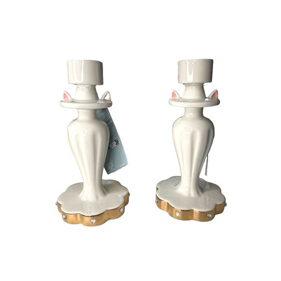 NWT Disney The Aristocats Duchess Candle Holder by Ann Shen White Pink 8” - Picture 1 of 11